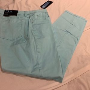 NEW FDJ OLIVIA AQUA ANKLE JEANS SZ 14